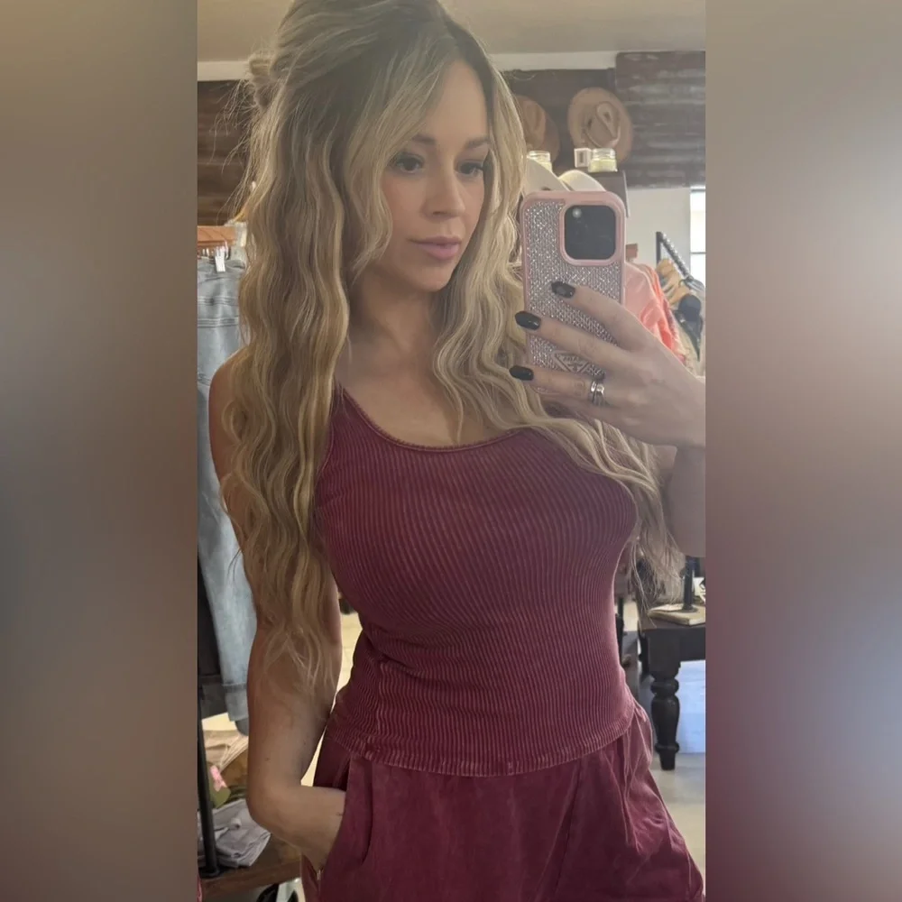 J. Her Washed Soft Fabrication Ribbed Tank Top - Picture 5 of 11